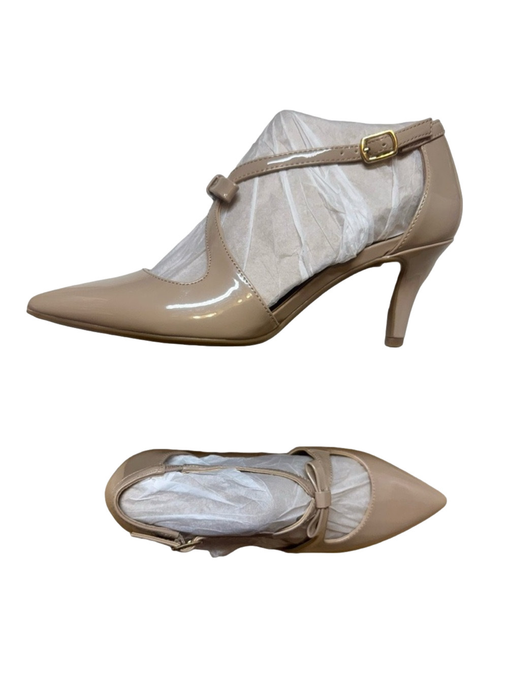 NIB Bandolino Women's Zeffer Strappy Bow Kitten Heel Pumps Size 6.5